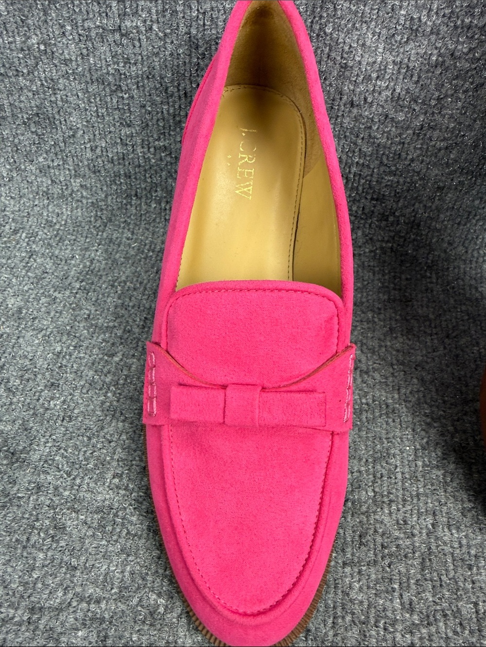 J. Crew Women's Synthetic Suede Bow Loafers in Sweet Fuchsia Size 8.5 - Picture 12 of 13